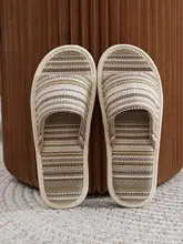 夏のボヘミアンコットンとリネンのサンダル