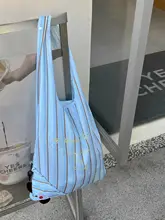 エコバッグ 折りたたみ 大容量 ボーダー柄 おしゃれ 2WAY 手提げ ショルダー 通勤 買い物 カジュアル 日常使い