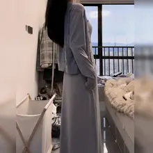 女性用 グレーのキャミソールワンピース【フランス風・タイトシルエット・秋用・春先に最適】（セットアップ対応）