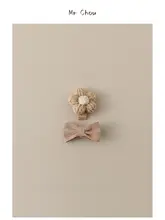 全包布の赤ちゃん用ヘアクリップ【リボンデザイン・髪を傷めない・かわいい】