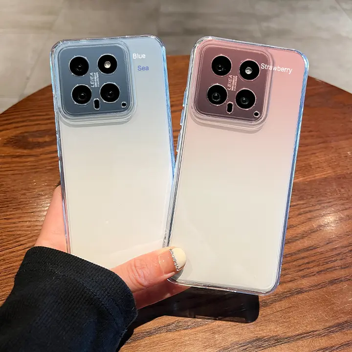 シンプルなグラデーションデザインのスマートフォンケース【柔らかいシリコン・全包タイプ・防衝撃・透明】