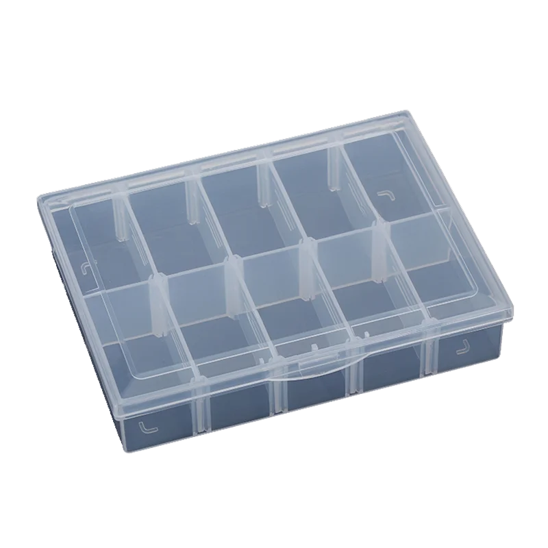 分割収納ボックス【ネイルアート・10分割・プラスチック製・蓋付き】