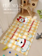 ペット用 カートゥーンデザイン 防水PVCレザーラグ【洗える・抜け毛防止・冷却・静音】
