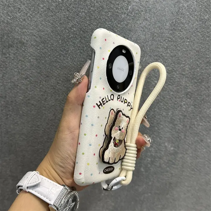 Huawei Mate 60 Pro+用 ドットデザイン スタンド機能付きスマホケース【レザー調・ハーフケース・P70 Ultra対応】