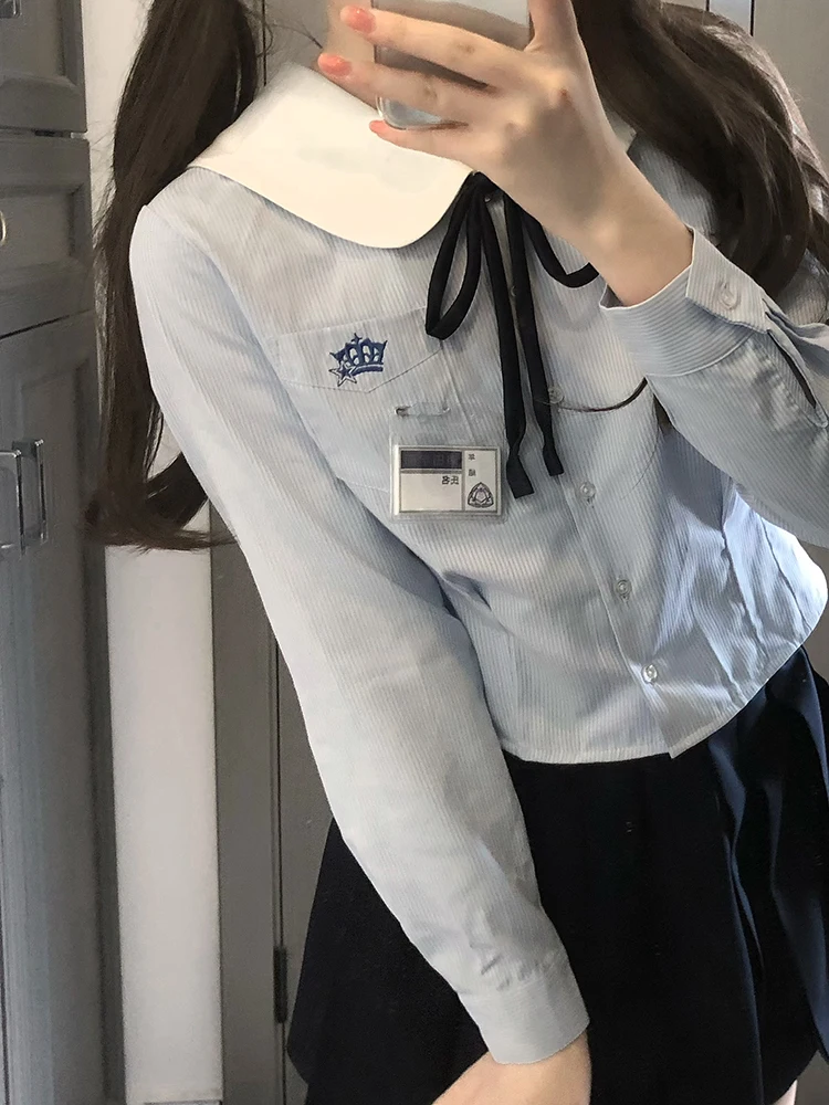 東京歳時記 JK制服オリジナルデザイン シャツワンピースセット：秋の学院風スタイルの実用性と着こなしのバランス