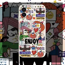 カートゥーンデザインの液状シリコン製全包囲スマートフォンケース【iPhone対応・多機種対応】