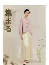 新中式デザインの麻製上着【春秋用・盤扣付き・禅テイスト】