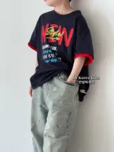 韓国風 おし  ゃれな子供用デニムパンツ【ユニセックス・ストレート・カジュアル】