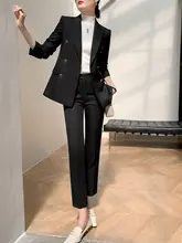高級感あるウィメンズスーツ【秋冬用・九分丈パンツ・ビジネススタイル・小柄対応】（セットアップ対応）