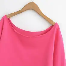 女性用カジュアルショートスウェットシャツ【オフショルダー・カットオフデザイン・ジャズダンス対応】