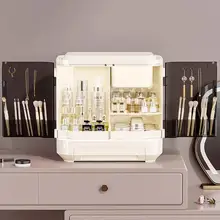 高級感のある化粧品収納ボックス【デスクトップ・引き出し式・メイクアップ台対応】