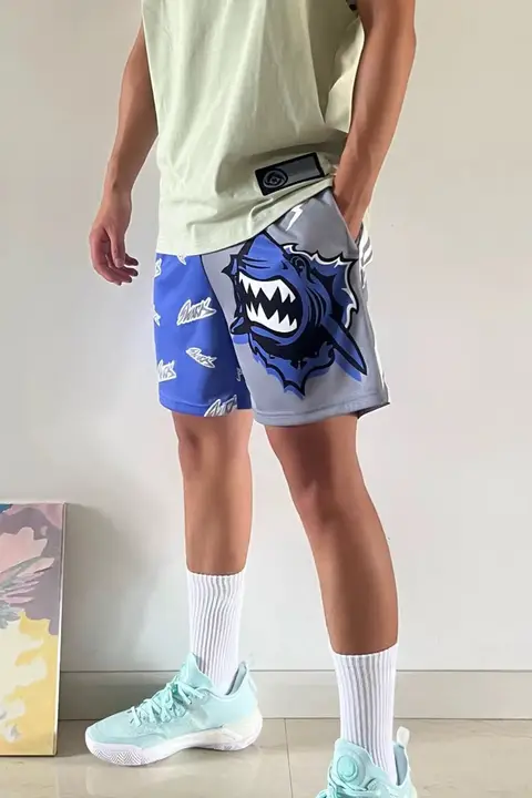 男性用プリントスポーツショートパンツ【春夏用・ストレッチ・ルーズフィット】
