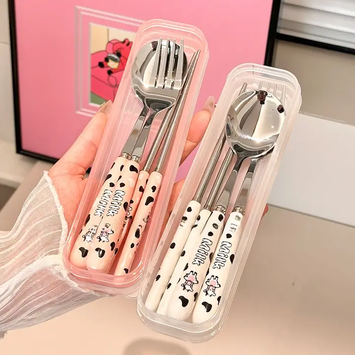 携帯用食器収納ボックス【304ステンレス製・子供用・お箸とスプーン付き】（セットアップ対応）