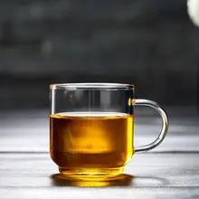 ガラス茶碗 功夫茶素材 透明 小茶碗 持ち手付き