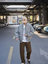 冬季用アメリカンスタイルの作業パンツ【ブラウン・ハーフウエストゴム・ストレートシルエット・ユニセックス】