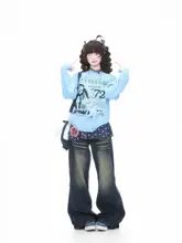 Languid Park Y2Kスタイル レディース長袖Tシャツ【春秋用・インナー・カジュアルデザイン】