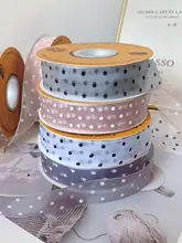 雪のようなオーガンジーの水玉リボン花束【サテンリボン付き・手作りDIY包装材料】