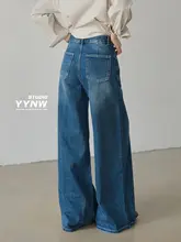 秋季カジュアルワイドレッグデニムパンツ【アメリカンクラシック・フィット・ロング丈】