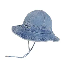 秋冬用 ヴィンテージ風デニムの女性用フィッシャーマンハット【ウォッシュ加工・UVカット・アウトドア用】