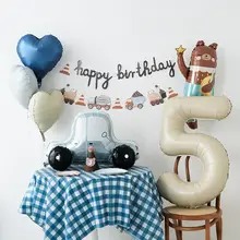 18インチ レトロクリームキャラメルカラー ラテコーヒー スター&ハート形バルーン【マット仕上げ・告白・プロポーズ用装飾】