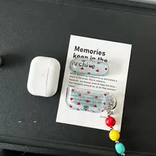 AirPodsケース ハート柄 半透明 ブルー ヴィンテージ 耐衝撃 AirPods 4 3 Pro 対応 「HEYYEH」
