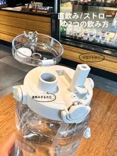 大容量2000ml運動用ウォーターボトル【耐高温・メモリ付き・ストロータイプ・男女兼用】
