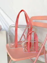 ビーチバッグ トートバッグ クリア PVC 大容量 防水 リゾート 旅行 プール 収納バッグ 韓流 インスタ映え