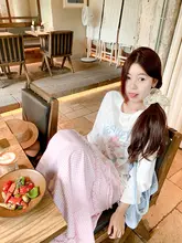 長袖Tシャツ レディース 白 薄手 UVカット 韓流 ゆったりルーズ 夏 トップス
