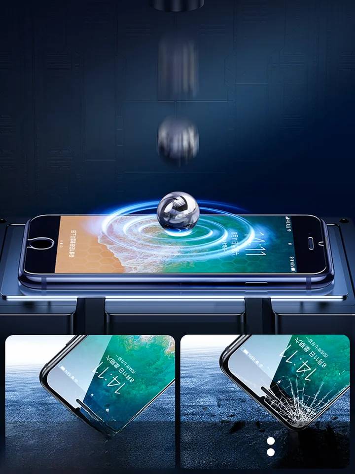 SmartDevil スマホ保護フィルム 強化ガラス フルカバー ブルーライトカット 指紋防止 耐衝撃 iPhone 8 Plus 7 Plus 6s Plus SE 2 3 対応