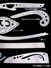 多機能パターン製作用定規セット【裁断用・袖窓カーブ定規・ボタン定規・曲線定規】