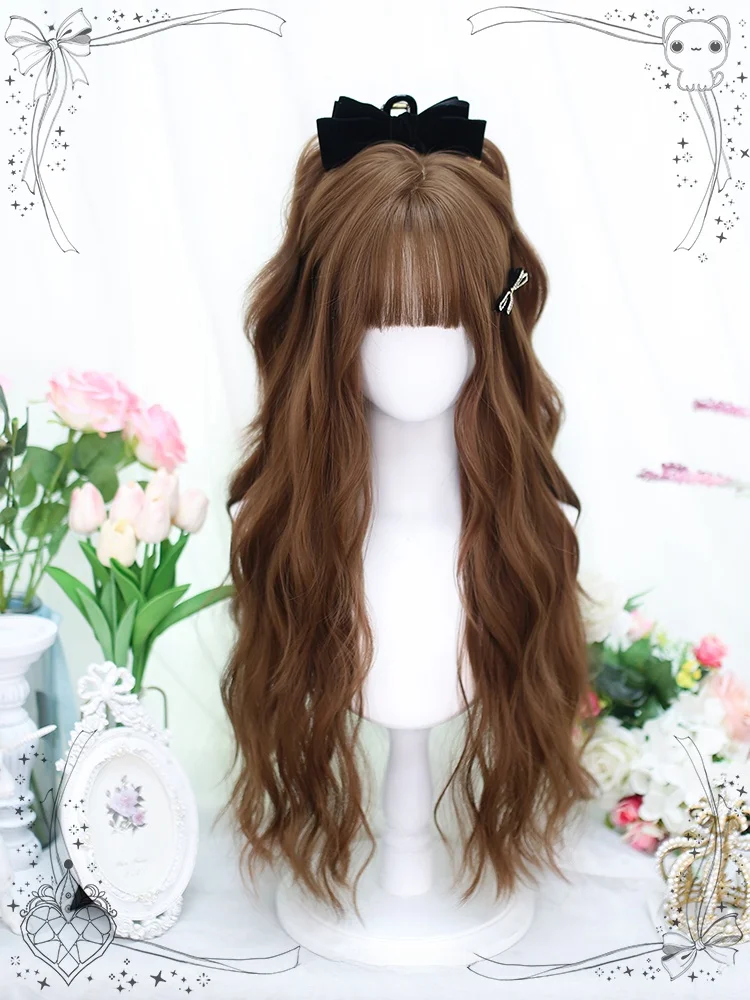 自然な水波ウェーブのロリータ風ウィッグ：プールヘアアレンジに最適な長髪スタイルの実用性解析