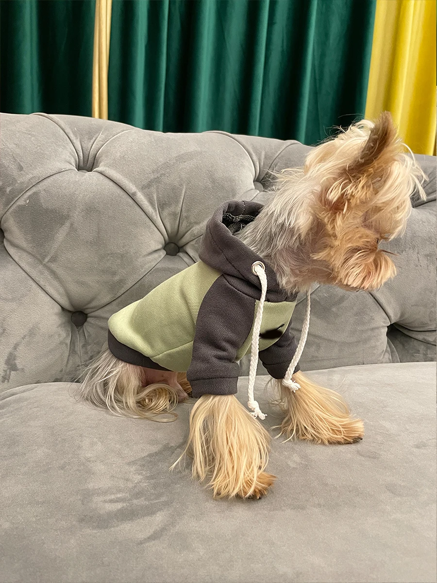 ハーネス付き犬服の選び方：小甜粥マルチーズ・ヨークシャーテリア用フード付きウェア