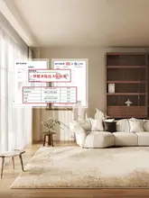防水で厚手！クリームカラーのリビングルーム用マット【お手入れ簡単・高級感】