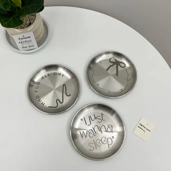 かわいいデザインのステンレス製マルチプレート【フルーツ・ケーキ・ピクニック用】（セットアップ対応）