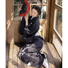 雪景色デザインのレトロ和服【神明少女スタイル・ハロウィン用】