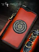 長財布【本革・手作り・ジップ付き・シンプルデザイン】