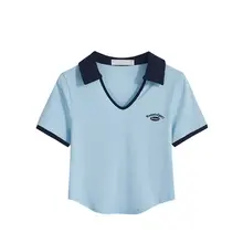 大きいサイズ ポロ襟短袖Tシャツ【レトロスタイル・体型カバー・夏用】