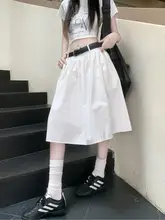 春用ホワイトロングフレアスカート【高腰・Aライン・極上の柔らかさ】（セットアップ対応）