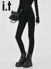 ブラックハイウエストストレッチジーンズ【タイトフィット・スキニーパンツ・女性用】