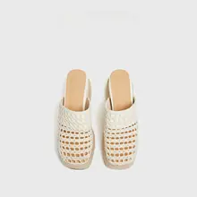 極上の柔らかさの草編み厚底ウェッジサンダル【編みデザイン・夏用・スタイル】