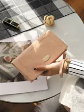 クラシックデザインのスエード調ロングウォレット【多機能・大容量・スマホ収納可】