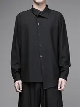 セットアップ メンズ シャツ アシンメトリーデザイン ダーク系 モード系 オーバーサイズ カジュアル ストリート