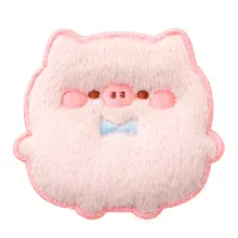 冬の毛皮フェルトブタ刺繍付き麻布袋【スマホケース・手帳用自粘着シール・デコレーション】