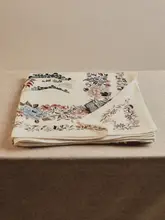 華やかなデザインのシルクウールスカーフ【秋冬用・大判・ショールとしても使用可能】