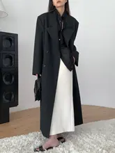 トープカラー ウールロングコート【シンプルなシルエット・フォーマルスタイル】