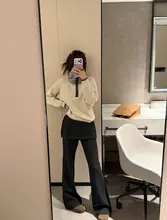 スタイリッシュなフレアパンツ【レディース・秋冬用・スリムフィット・ストレッチ・長丈】