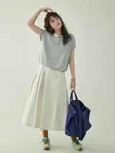 AMUU オリジナル カラーブロックデザイン レディース半袖ニットトップス【夏用・フロントボタン・フィット】