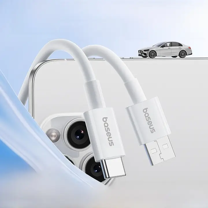 Appleデバイス対応充電ケーブル【CarPlay対応・USBからType-C変換・高速充電】