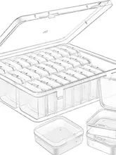 大容量の透明プラスチック製ダイヤモンドアート収納ボックス【DIY用・装飾品・ネイル用品用】