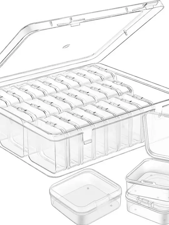 大容量の透明プラスチック製ダイヤモンドアート収納ボックス【DIY用・装飾品・ネイル用品用】